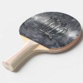 Raquette De Ping Pong Symbole Virgo Zodiac Grunge Style Distressed (Devant Angle)