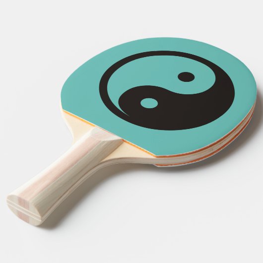 Raquette De Ping Pong Symbole Yin Yang - tatouage solide (Devant Angle)