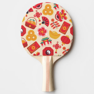 Raquette De Ping Pong Symboles chinois du Nouvel An chanceux