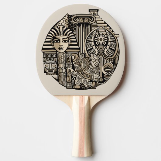 Raquette De Ping Pong Symboles historiques anciens Style de tatouage (Devant)