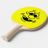 Raquette De Ping Pong Sympa Expression Visage Jaune (Devant Angle)