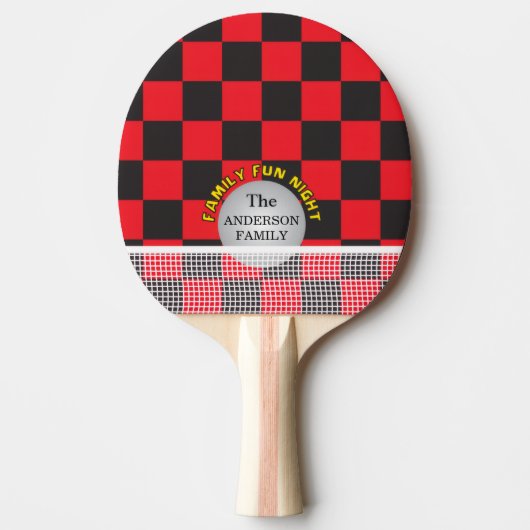 Raquette De Ping Pong Table Tennis, Family Games, Checkerboard (Devant)