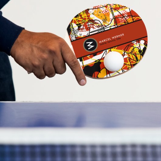 Raquette De Ping Pong Table Tennis Life cool art abstrait avec monogramm (Insitu)