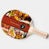 Raquette De Ping Pong Table Tennis Life cool art abstrait avec monogramm (Côté)