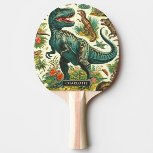 Raquette De Ping Pong Tableau Dinosaure vintage (Devant)