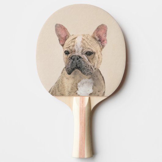 Raquette De Ping Pong Tableau Français Bulldog (Sable) - Joli Original D (Devant)