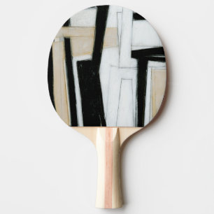 Raquette De Ping Pong Tableau noir et blanc Abstrait