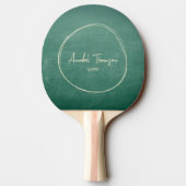 Raquette De Ping Pong Tableau Vert Nom dans Cercle Dessiné (Dos)
