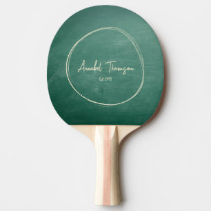 Raquette De Ping Pong Tableau Vert Nom dans Cercle Dessiné