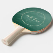 Raquette De Ping Pong Tableau Vert Nom dans Cercle Dessiné (Devant Angle)