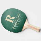 Raquette De Ping Pong Tableau Vert Nom de Famille & Initiale (Côté)