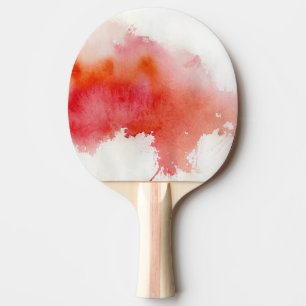 Raquette De Ping Pong Tache rouge, peint à la main abstrait d'aquarelle
