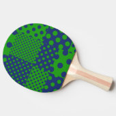 Raquette De Ping Pong Taches à pois verts bleus Patchwork (Côté)