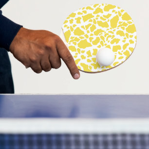 Raquette De Ping Pong Taches de vache jaunes motif imprimé animal