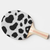 Raquette De Ping Pong Taches de vache noire et blanche texture motif fau (Côté)
