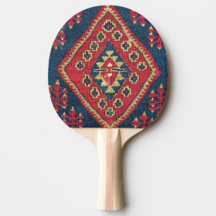 Raquette De Ping Pong Tapis turc kilim en tapis rouge bleu antique