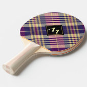Raquette De Ping Pong Tartan mauve, or et bleu (Devant Angle)