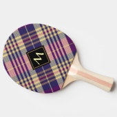 Raquette De Ping Pong Tartan mauve, or et bleu (Côté)