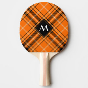 Raquette De Ping Pong Tartan orange d'Halloween