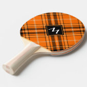 Raquette De Ping Pong Tartan orange d'Halloween (Devant Angle)