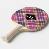 Raquette De Ping Pong Tartan rose, or et bleu (Devant Angle)