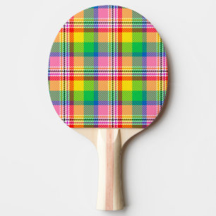 Raquette De Ping Pong Tartan vert rose