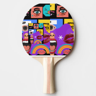 Raquette De Ping Pong Tasse Bold Pop Art | Style de bande dessinée rétro