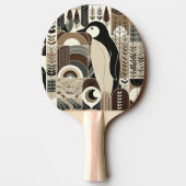 Raquette De Ping Pong Taupe Mocha Penguin D'Ivoire Dans Les Plantes De F (Dos)