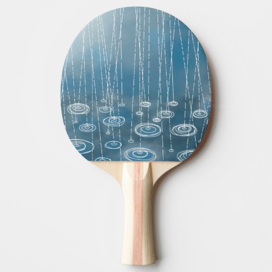 Raquette De Ping Pong Tempête de pluie bleue (Devant)