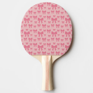 Raquette De Ping Pong Tendance Nœuds Rose Tulipe sur Rose Chic Bohème