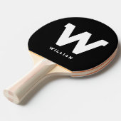 Raquette De Ping Pong Tennis de table Monogramme Personnalisé Moderne (Devant Angle)