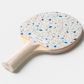 Raquette De Ping Pong Terrazzo Motif Neutre Naturel Élégant (Devant Angle)