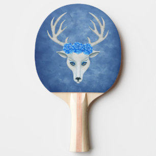 Raquette De Ping Pong Tête de cerf blanc Mystérieux Antlers de visage 