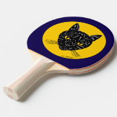 Raquette De Ping Pong Tête de chat noir (Devant Angle)
