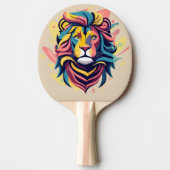 Raquette De Ping Pong Tête de lion Abstraite (Devant)