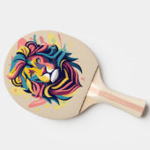 Raquette De Ping Pong Tête de lion Abstraite (Côté)