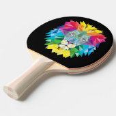 Raquette De Ping Pong Tête de lion en noir (Devant Angle)