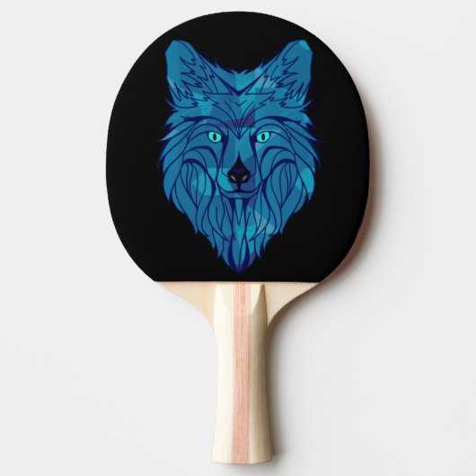 Raquette De Ping Pong Tête de loup bleu Poly (Devant)