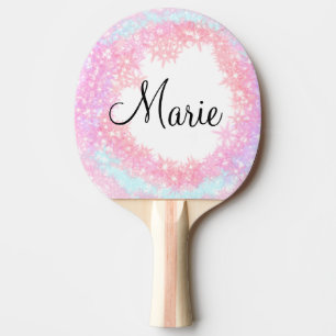 Raquette De Ping Pong texte féminin rose clair minimal simple ajoutez vo