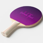 Raquette De Ping Pong Texte monogramme modifiable moderne & Ombre violet (Devant Angle)