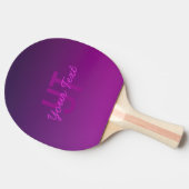 Raquette De Ping Pong Texte monogramme modifiable moderne & Ombre violet (Côté)