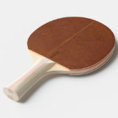 Raquette De Ping Pong Texte personnalisé de l'image en cuir Brown (Devant Angle)