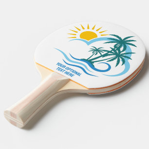 Raquette De Ping Pong Texte personnalisé Îles tropicales