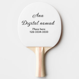 Raquette De Ping Pong Texte simple minimal ajoutez votre nom lieu ville
