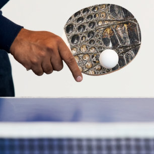 Raquette De Ping Pong Texture de la peau de l'alligator Brown américaine