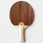 Raquette De Ping Pong Texture en bois Brown foncé Monogramme personnalis