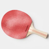Raquette De Ping Pong Texture en verre chatoyant rouge iridescente (Côté)
