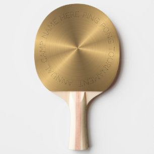 Raquette De Ping Pong Texture radiale métallique personnalisée d'or