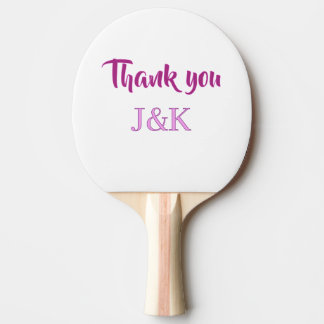 Raquette De Ping Pong Thank you add couple name initial letter PURPLE PI