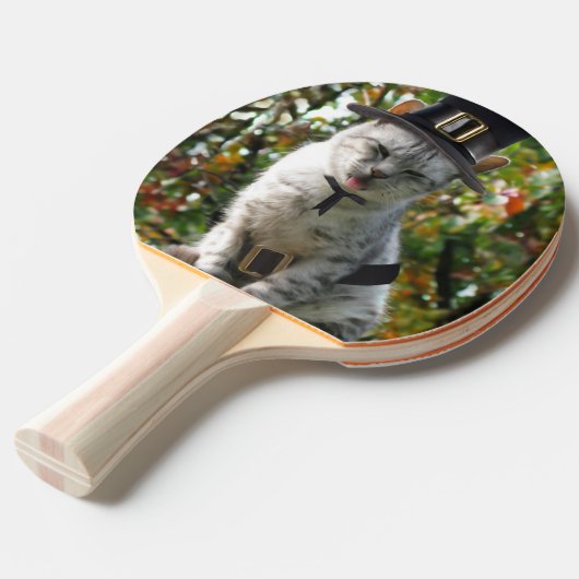 Raquette De Ping Pong Thanksgiving Pilgrim Cat (Devant Angle)